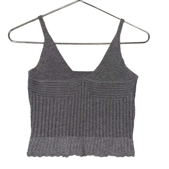 WITH Fine Knit Top Size Small Gray Sleeveless - Picture 3 of 5